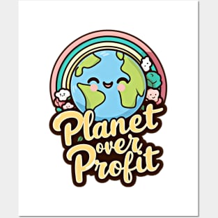 Planet Over Profit . EARTH DAY design Posters and Art